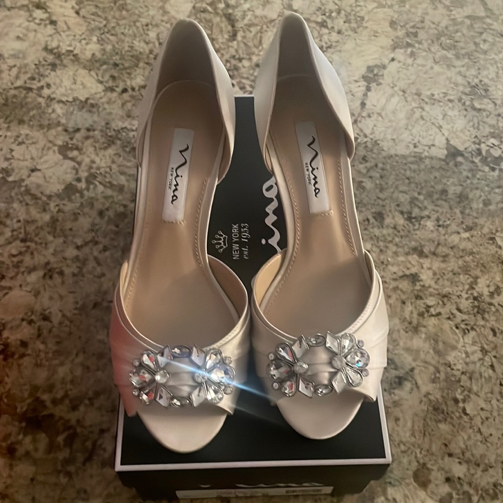 COPY - Nina Charisa Ivory Crystal sandal size 6.5